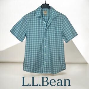 L.L. Bean Men Traditional Fit Short Sleeve Plaid Button Up NWOT Size M‎ Medium